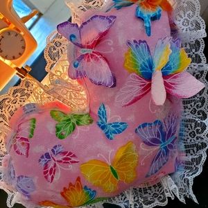 Handmade kids heart/ butterfly pillows